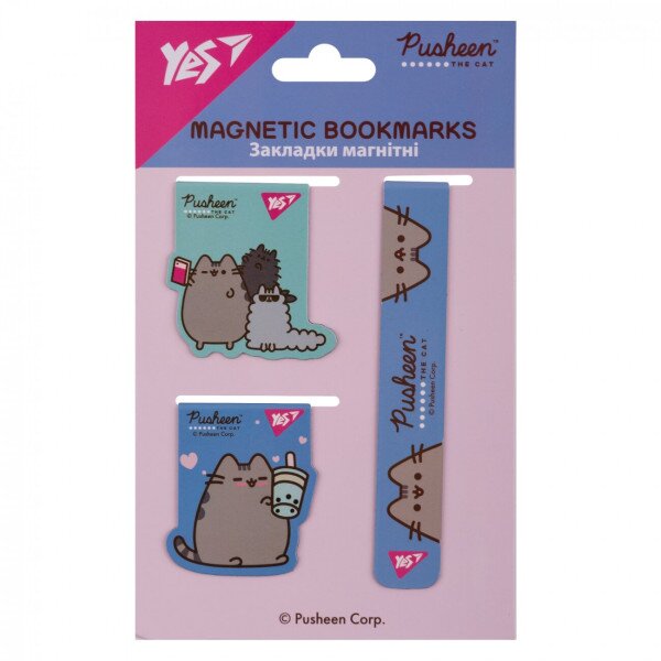 Купить Закладки магнитные Yes "Pusheen" 708348 3 шт Разноцветный Артикул: 5056574450562 Фото №1