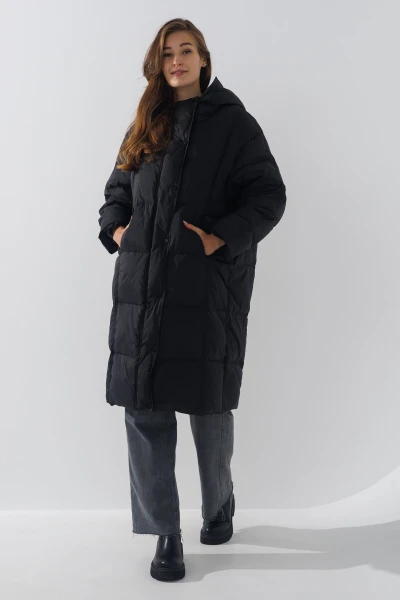 Куртка зимова жіноча Пух 65 One Size Чорний (2000990131096W)