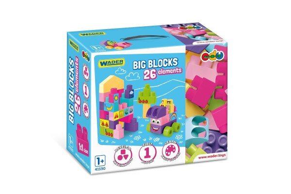 Конструктор «Big Blocks» Wader 41590 Розовый (5900694415904)