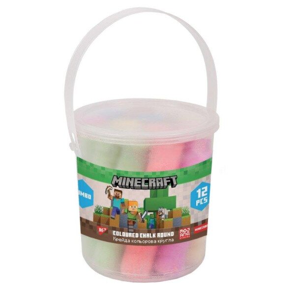Купить Мел цветной в ведре Yes "Minecraft" JUMBO 400549 12 штук Разноцветный Артикул: 5056574457998 Фото №1