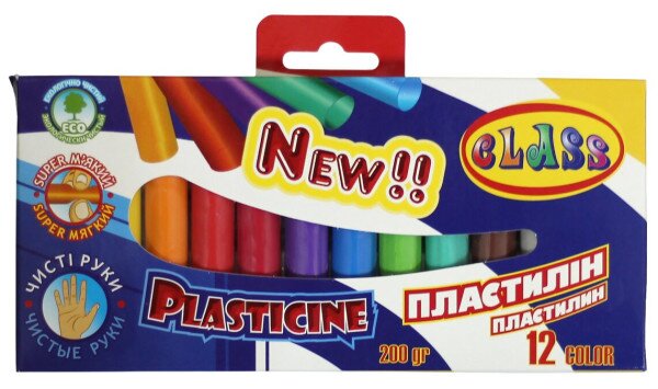 Пластилін &quot;CLASS&quot; &quot;Чисті руки&quot; 12кол. /7627/ 200г. (8591662762709)(SC)