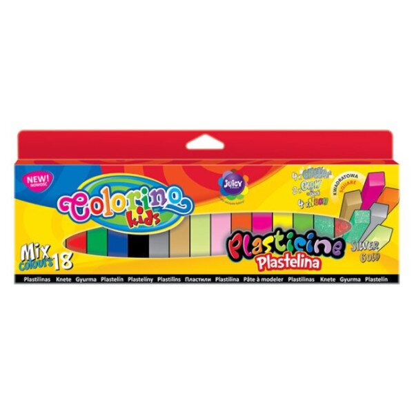 Пластилин квадратный COLORINO 57424PTR 18 цветов (5907690857424)(SC)