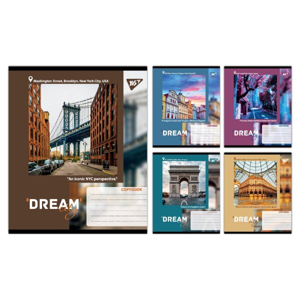 Тетрадь ученическая &quot;Dream City&quot; YES 767705 60 л. Разноцветный