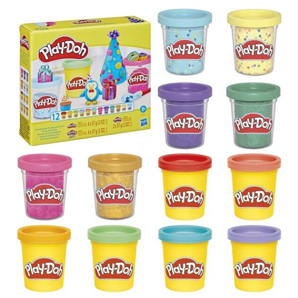 12 баночек с массой для лепки Play-Doh G0149 Разноцветный