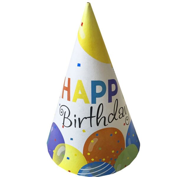 Ковпак для свята &quot;Happy Birthday&quot; Amscan 1501-6055 6 од. (2000990660152)