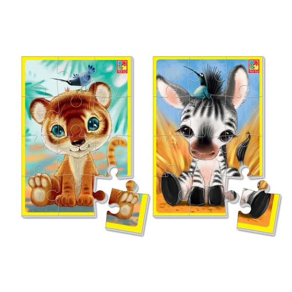 Купить Пазлы мягкие "Зебрик и львенок" Vladi Toys VT1103-42 (4820195058459) Артикул: 4820195058459 Фото №2