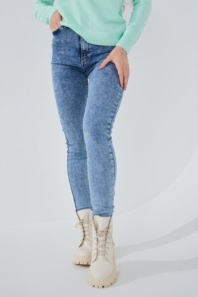 Джинсы Slim Fit женские On me 2910 baza 32 Синий (2000989542148D)