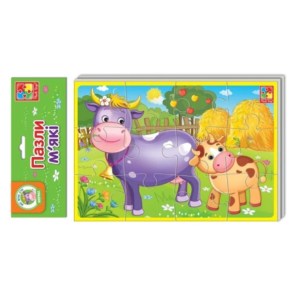 Купить Пазлы мягкие "Животные фермы" Vladi Toys VT1103-44 (4820195058473) Артикул: 4820195058473 Фото №1