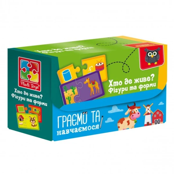 Купити Пазли "Знайди пару. Хто де живе? На що схоже?" Vladi Toys VT5003-03 (4820234764068) Артикул: 4820234764068 Фото №1