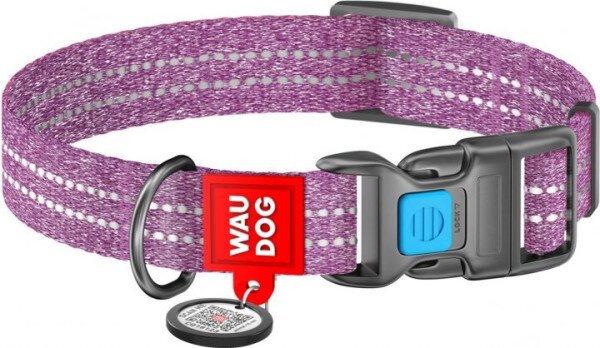 Купить Ошейник WAUDOG Re-cotton с QR паспортом, ш. 15 мм, дл. 25-35 см Фиолетовый (4823089330273) Артикул: 4823089330273 Фото №1