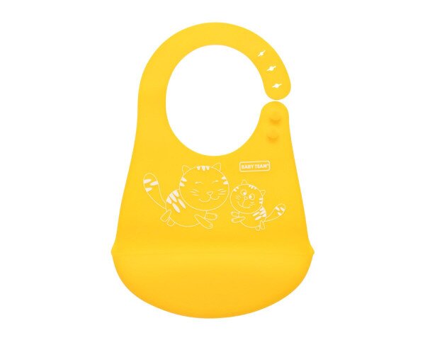 Нагрудник силіконовий Baby Team 6591 Жовтий (4824428065917)