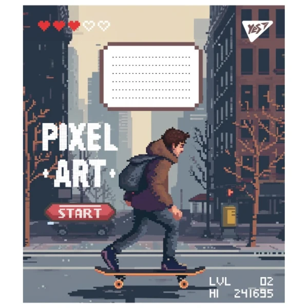 Зошит учнівський &quot;Pixel art&quot;  YES 767228 12 арк. Різнокольоровий