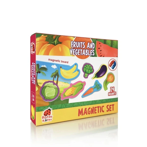 Купити Набір магнітів з дошкою "Vegetables and fruits" Vladi Toys RK2090-06 Артикул: 5903858960388 Фото №1