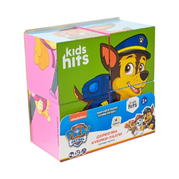 Купити Іграшка дерев'яна кубики-пазли Paw Patrol KH20/050 Kids Hits Різнокольоровий Артикул: 4897126753202 Фото №1