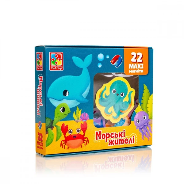 Купити Набір магнітів "Морські мешканці" Vladi Toys VT3106-27 (4820234762750) Артикул: 4820234762750 Фото №1