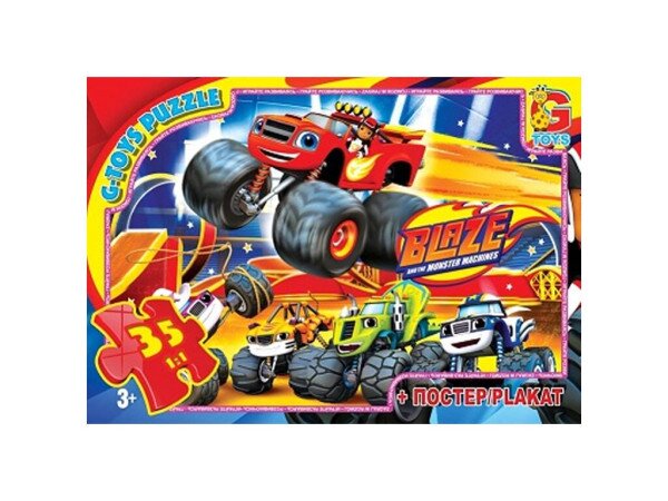 Пазли ТМ &quot;G-Toys&quot; із серії &quot;Blaze&quot; (Блейз), 35 елементів G-TOYS ZE002 (4824687632646)
