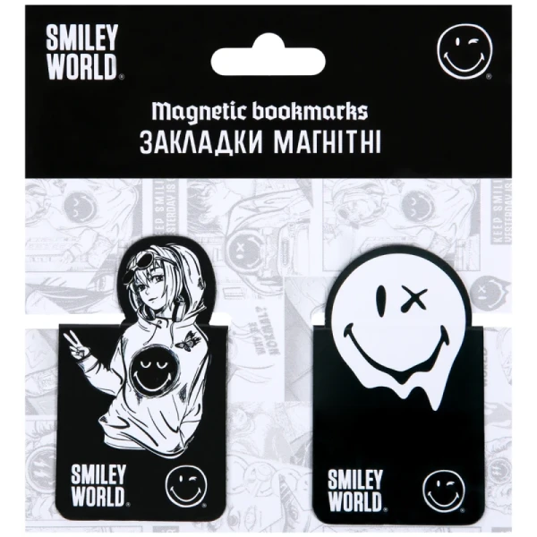Купити Закладка-магніт "Smiley World" YES 708873 2 шт Різнокольоровий Артикул: 5056574476012 Фото №1