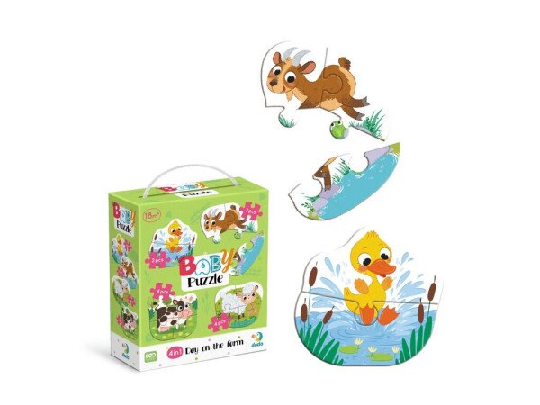 Купити Пазл 4в1 "Baby puzzle. День на фермі" DoDo 300687 Різнокольоровий Артикул: 4823115912473 Фото №1