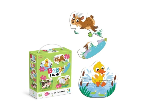 Купити Пазл 4в1 "Baby puzzle. День на фермі" DoDo 300687 Різнокольоровий Артикул: 4823115912473 Фото №1