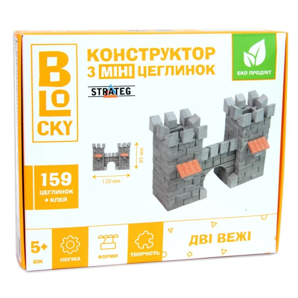 Купити Будівельний набір для творчості з міні-цеглинок BLOCKY Дві Вежі 31012 Різнокольоровий Артикул: 4823113864255 Фото №1