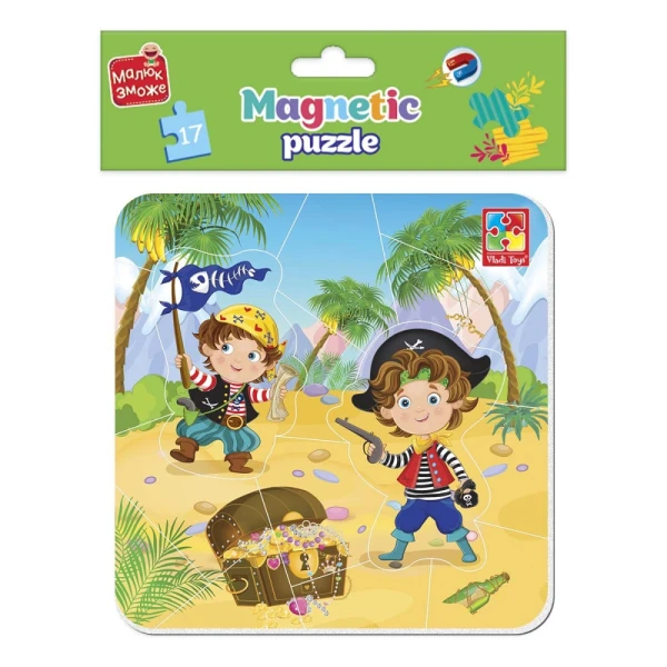Купить Игра развивающая с пазлами "Малыш сможет "Пираты" Vladi Toys VT3204-20 Разноцветный Артикул: 4820234764334 Фото №1