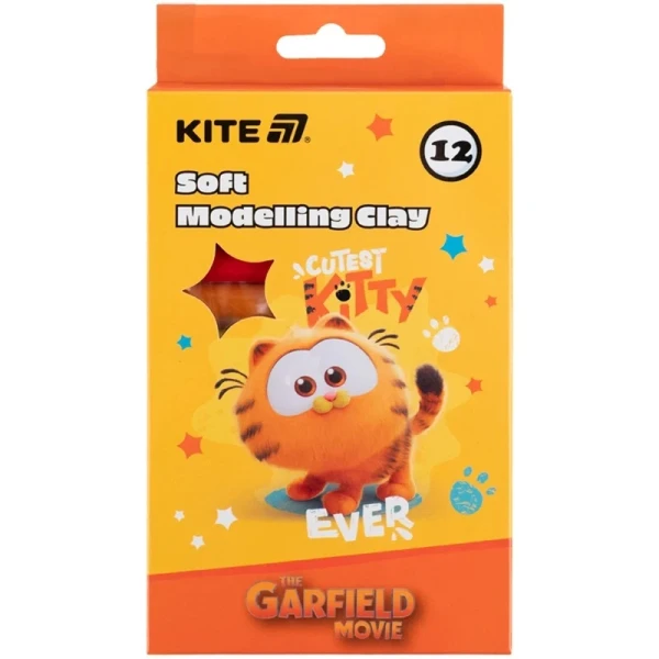 Пластилін восковий Kite Garfield THEATRICAL 2024 GF25-086 12 кольорів Різнокольоровий