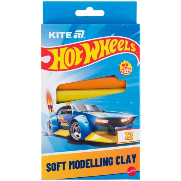 Пластилін восковий Kite Hot Wheels HW25-086-1 12 кольорів Різнокольоровий