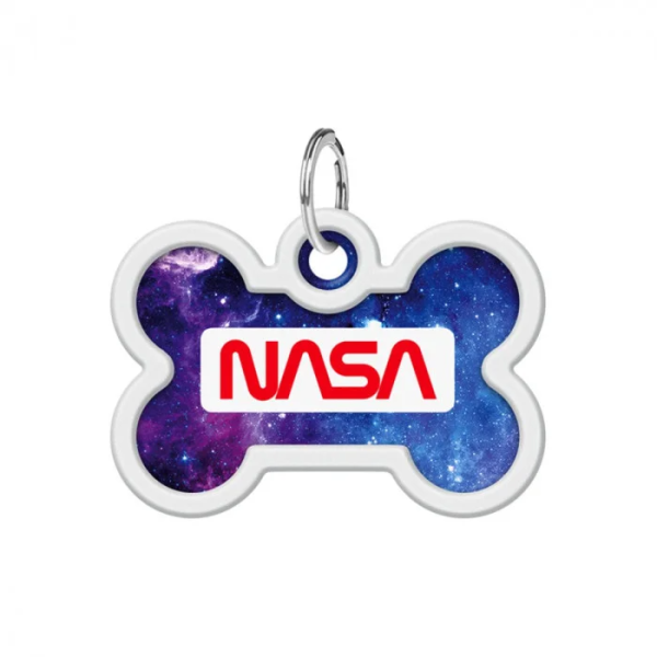 Адресник для собак і котів металевий WAUDOG 0640-0148 Smart ID з QR паспортом &quot;NASA21&quot; 28 мм (4823089338927A)