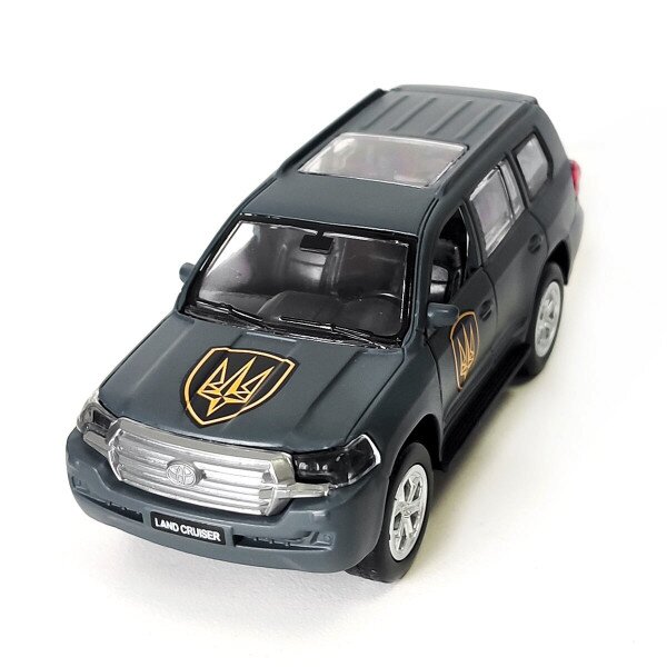 Автомодель &quot;Шевроны Героев&quot; Toyota Land Сruiser &quot;Рубеж&quot; TechnoDrive KM6010 Темно-серый (6974465201835)