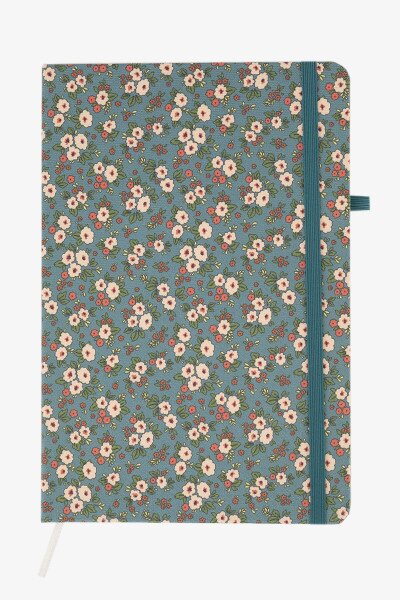Блокнот на резинке Small flowers 762497ML 80 л. Бирюзовый