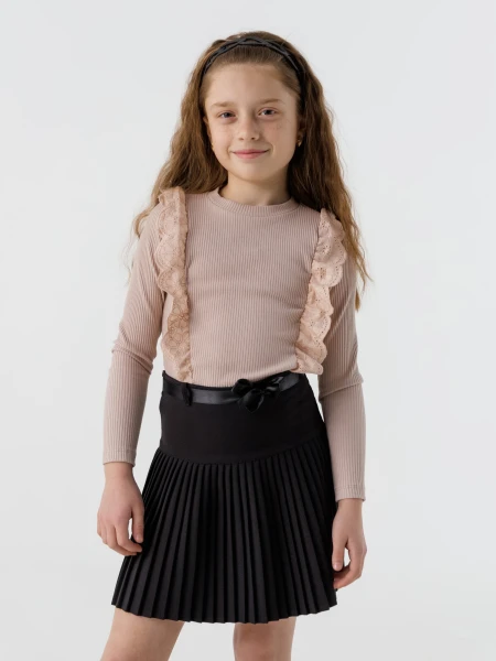Блуза однотонная для девочки Perix 5005 152 см Бежевый (2000990479709D)(SC)