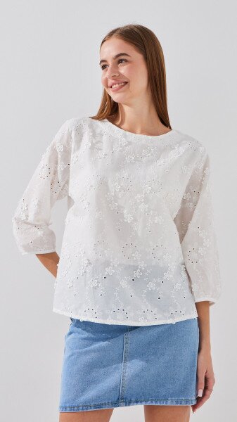 Блуза однотонна жіноча Mei ren yu 2515 One Size Білий