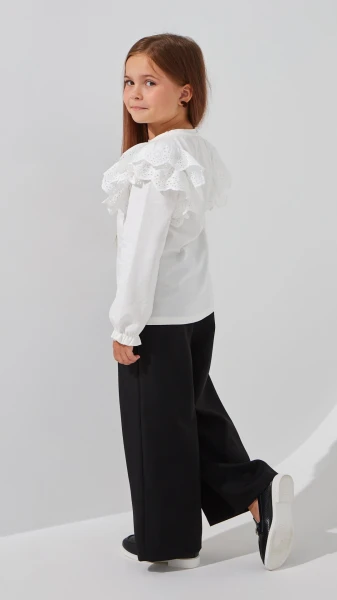 Купить Блуза трикотажная для девочки Aura Style 860 122 см Молочный Артикул: 2000999197642 Фото №4