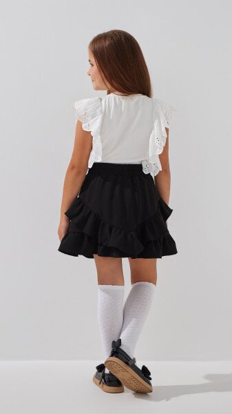 Купити Блуза трикотажна для дівчинки Aura Style 861 116 см Молочний Артикул: 2000999197895 Фото №4