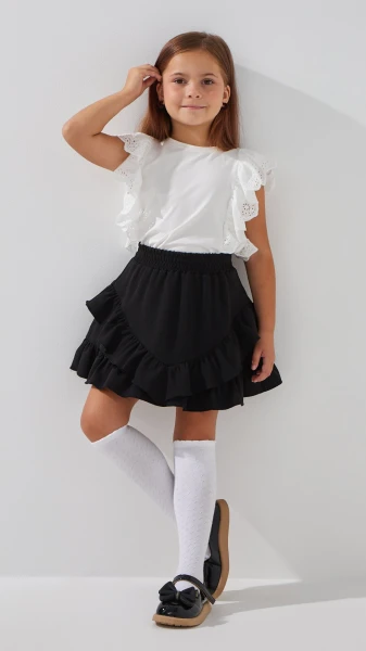 Купить Блуза трикотажная для девочки Aura Style 861 116 см Молочный Артикул: 2000999197895 Фото №2