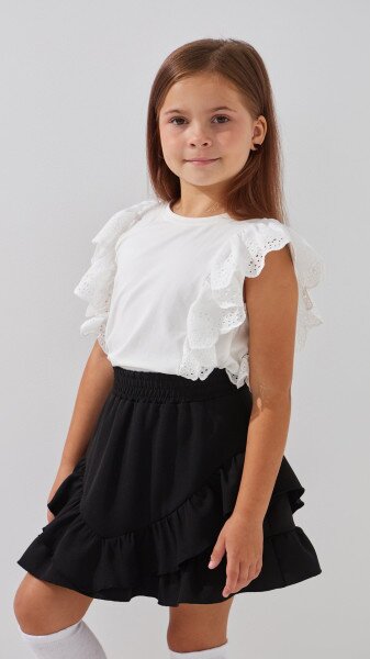 Купити Блуза трикотажна для дівчинки Aura Style 861 116 см Молочний Артикул: 2000999197895 Фото №1