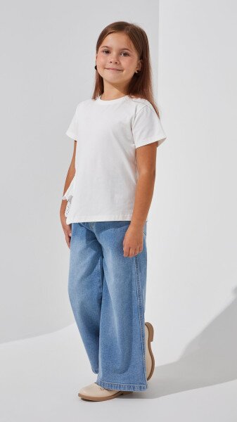 Купить Блуза трикотажная для девочки Aura Style 864 116 см Молочный Артикул: 2000999197796 Фото №2