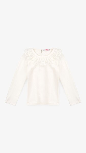 Блуза трикотажная для девочки Aura Style 866 122 см Молочный