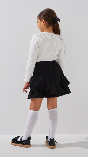 Купити Блуза трикотажна для дівчинки Aura Style 866 128 см Молочний Артикул: 2000999197604 Фото №4