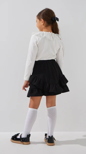 Купить Блуза трикотажная для девочки Aura Style 866 128 см Молочный Артикул: 2000999197604 Фото №4