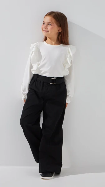 Купить Блуза трикотажная для девочки Aura Style 868 116 см Молочный Артикул: 2000999197550 Фото №2