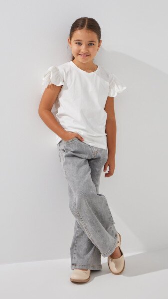 Купить Блуза трикотажная для девочки Aura Style 869 110 см Молочный Артикул: 2000999197697 Фото №4