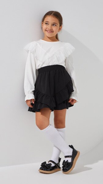 Купить Блуза трикотажная для девочки Aura Style 870 110 см Молочный Артикул: 2000999197741 Фото №2