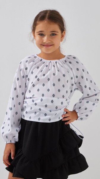 Купити Блуза з візерунком для дівчинки MyChance 2544 122 см Білий Артикул: 2000999175022 Фото №1
