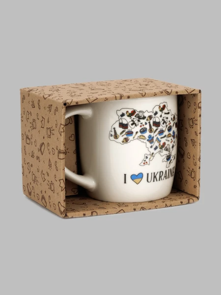 Купить Чашка в подарочной упаковке Kvarta 1943 I Love Ukraine 360 мл Разноцветный (2000990031266) Артикул: 2000990031266 Фото №1