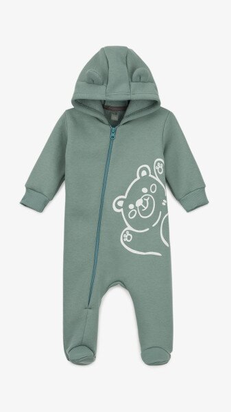 Человечек Медвежонок флисовый для мальчика Baby Life 22-05 74 см Оливковый