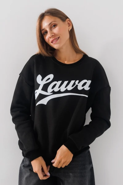 Cвітшот з принтом жіночий LAWA P-WB02371 XS Чорний