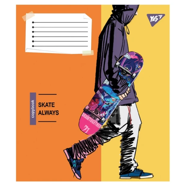 Зошит учнівський &quot;Skate is always&quot; YES 767814 48 арк. Різнокольоровий