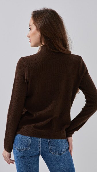 Купить Джемпер однотонный женский 610 One Size Коричневый Артикул: 2000991038578 Фото №4