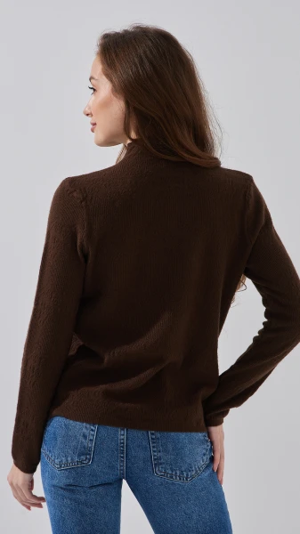 Купить Джемпер однотонный женский 610 One Size Коричневый Артикул: 2000991038578 Фото №4